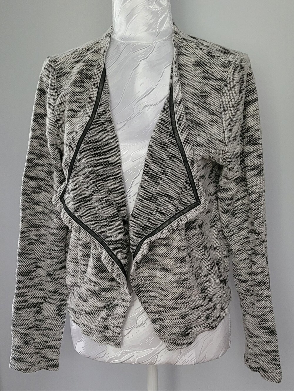 Garcia Jeans Draped Open Front Knit Cardigan Jacket